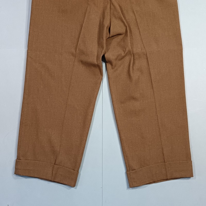 PANTALON US TROUPE MOUTARDE MODELE 1937 ETIQUETTE DATEE 1943 TAILLE W34-L35 UNIFORME GI TOUR DE TAILLE 100 cm